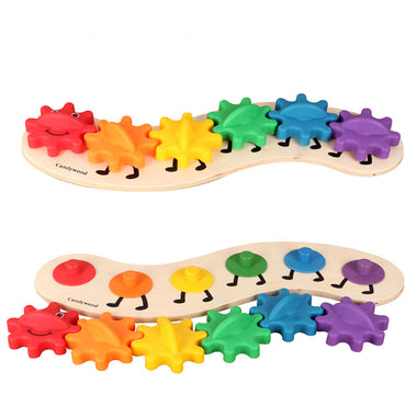 Colorful Gear Caterpillar Wooden Toys