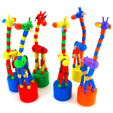 Colorful Rocking Giraffe Wooden Blocks Toys