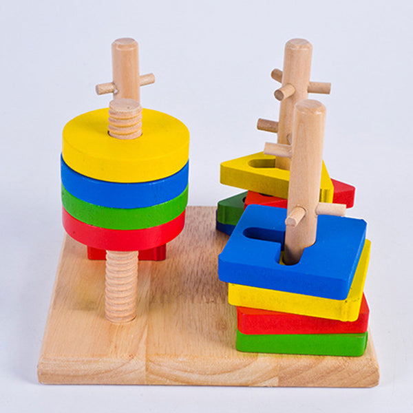 Wooden Geometric Puzzle Board Baby Kids Educational