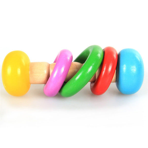 Wooden Bell Rattle Toy Baby